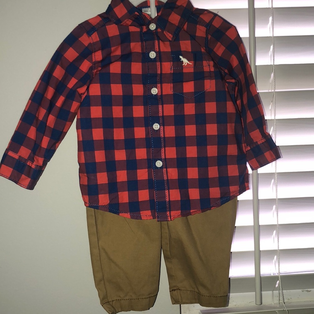 Button up shirt with khaki pant